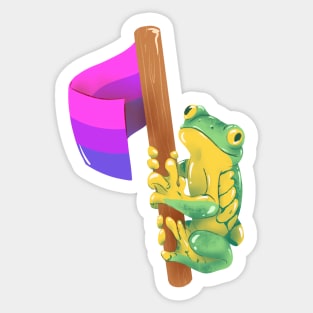 Frog Says Bisexual Rights! Sticker